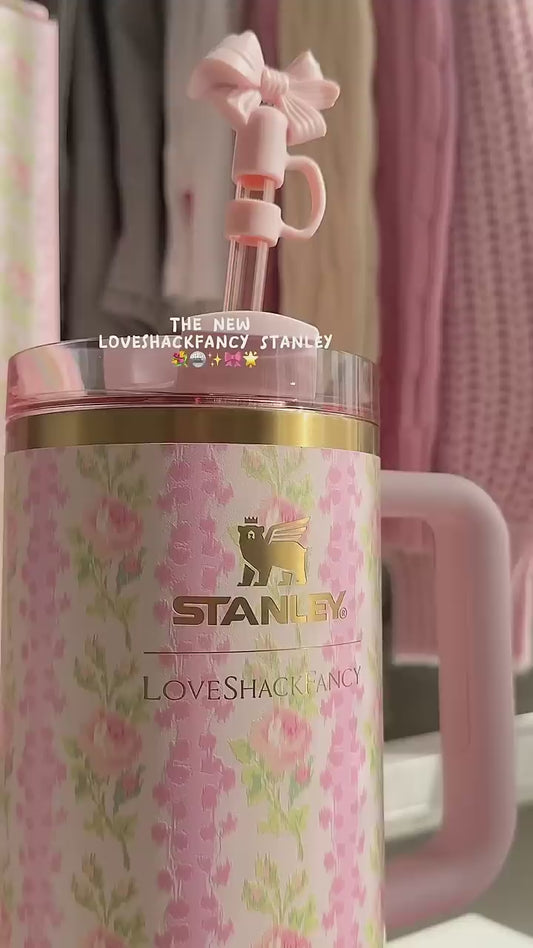 Stainless Steel Flower Design Tumbler – Vacuum Insulated Car Mug with Lid